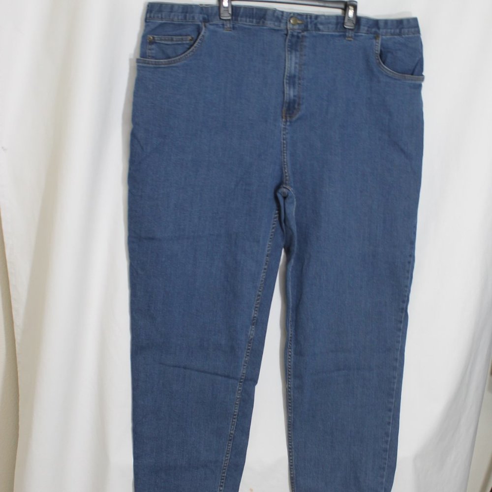 HB PERFORMANCE Medium Blue Denim Jeans Size 50/32 Loose Fit Straight Leg Jeans